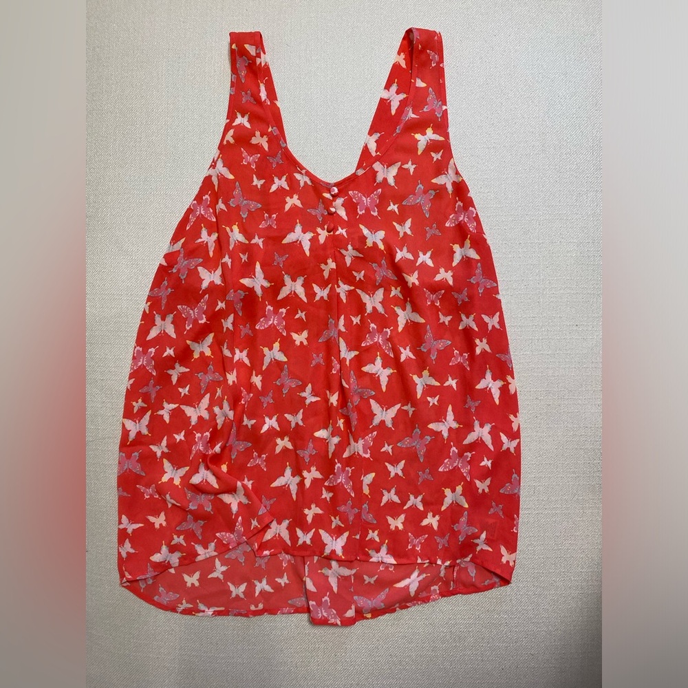 Candie's Coral Butterly Tank Top w/Bow